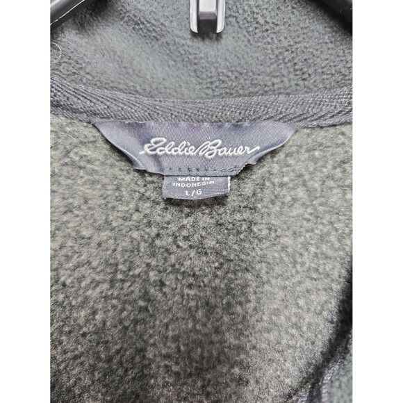 Eddie Bauer 1/4 Zip Sweater Pullover Fleece Men's Large Heathered Grey Pocket - Picture 3 of 11